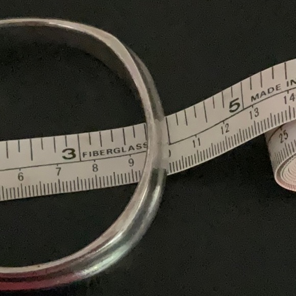 Hand Crafted Sterling Bracelet Signed Cuff Modern Sleek Silver - Picture 6 of 6